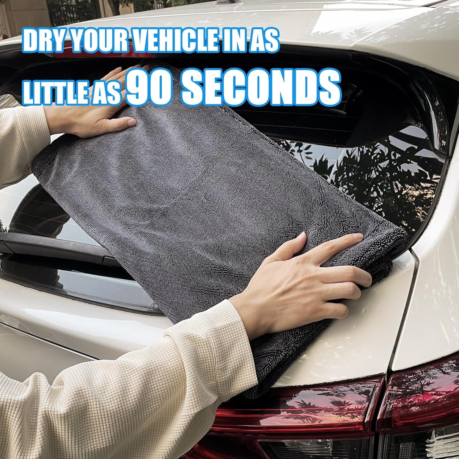 2 Pack Microfiber Towels for Cars, 24"X36" Extra Large Super Absorbent Car Drying Towel Detailing, No Streaks, Scratches and Water Spots