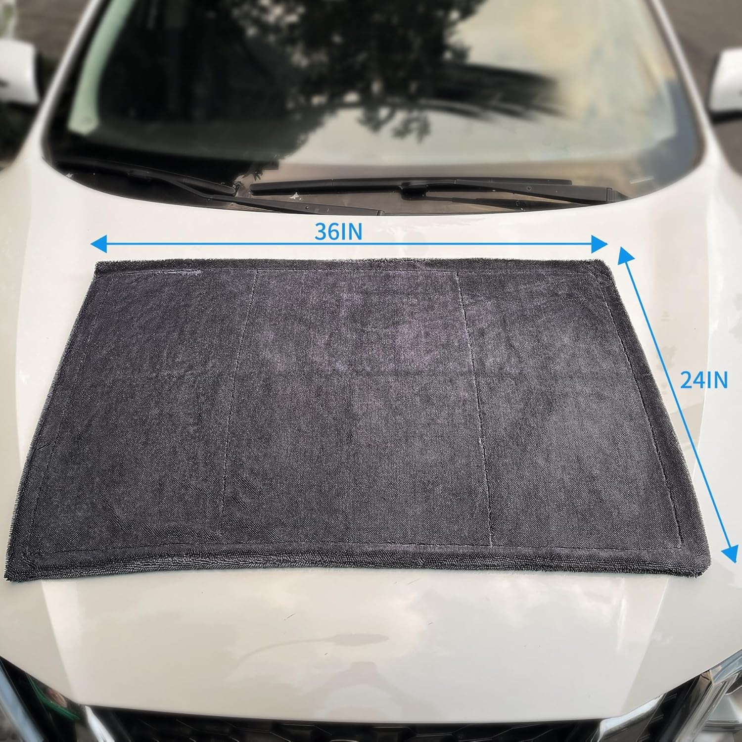 2 Pack Microfiber Towels for Cars, 24"X36" Extra Large Super Absorbent Car Drying Towel Detailing, No Streaks, Scratches and Water Spots